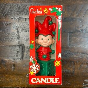 Vintage Gurley Jack in the Box Christmas Holiday Candle New in Box